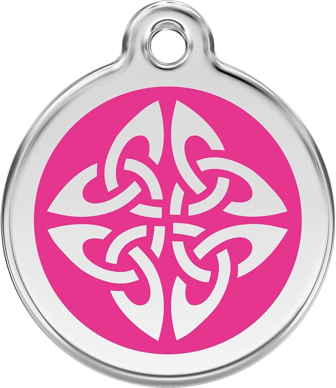 Red Dingo Personalized Tribal Arrows Pet ID Dog Tag (Large Hot Pink)