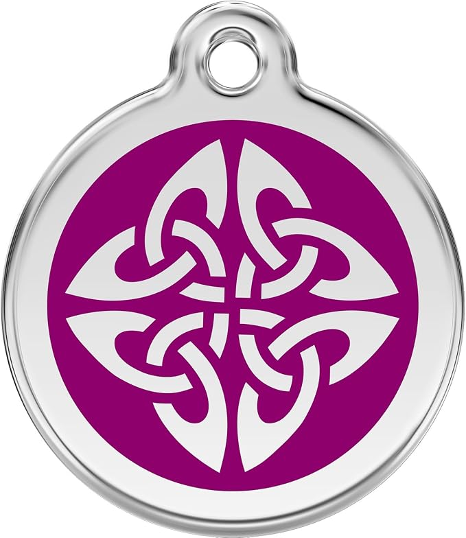 Red Dingo Personalized Tribal Arrows Pet ID Dog Tag (Large Purple)