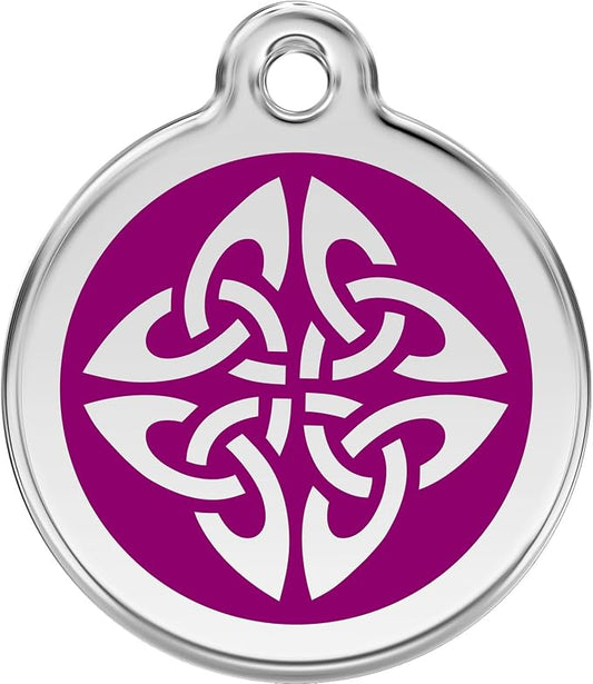 Red Dingo Personalized Tribal Arrows Pet ID Dog Tag (Large Purple)