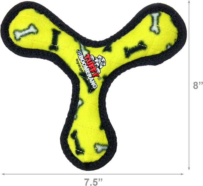 TUFFY® : 2 Pack Boomerang Dog Toy: Ultra Durable Plush Toy with Multiple Layers & Reinforced Seams, Washable and Floats, Original Construction