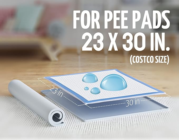 TidyFriend Pee Pad Holder Tray 30 x 23 Inches, Silicone Dog Potty Tray, Easy to Clean No Spill Dog Potty Training Pad Holder (Light Grey)