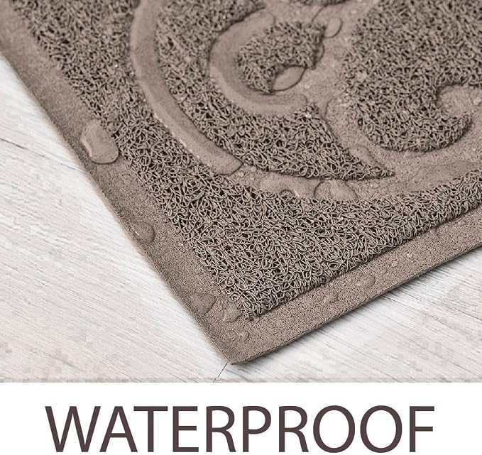PetLike Cat Litter Box Mat, Thick Kitty Litter Trapping Mat, Durable,Waterproof &Washable with Non-Slip Backing, Soft on Kitty Paws and Easy to Clean, BPA Free