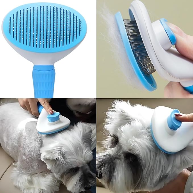 8PCS Dog Bath Supplies Set，Dog Washing Gloves，Shampoo Brush, Bath Supplies Set，Shedding Slicker Brush，Complete Pet Grooming Kit for Dog&Cat and Small Animal Grooming(8PCS-Bath-Blue)