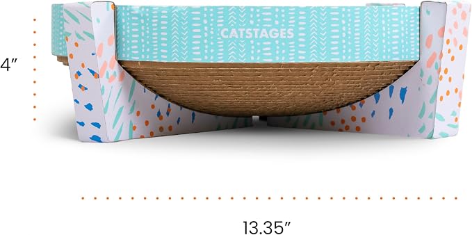 Catstages Scratch, Snuggle & Rest – 2‑in‑1 Indoor Cat Scratcher & Elevated Cat Lounger, Catnip Included