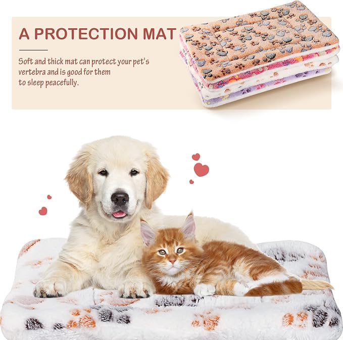 4 Pack Soft Pet Bed Mat Small Dog Crate Fleece | Tuanse Soft Pet Beds Mat Small Dog Crate Fleece,13 X 19 Inches,Vivid Color