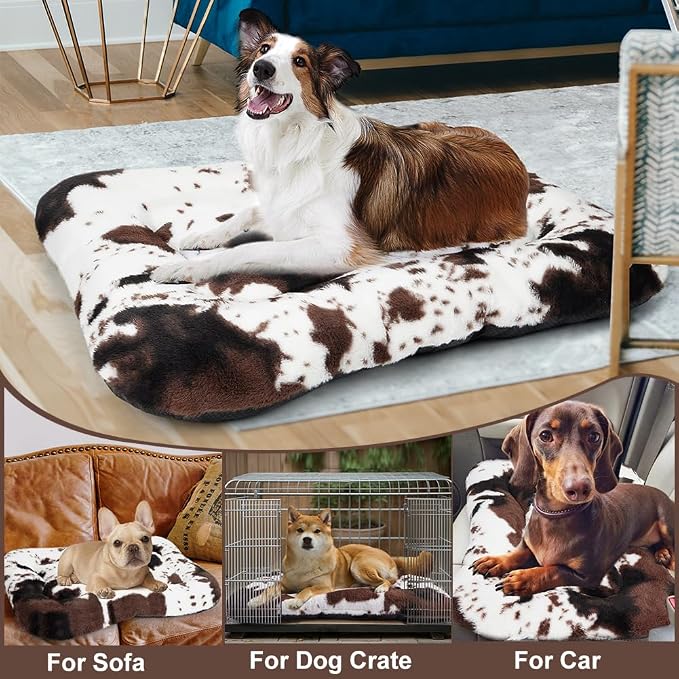 Crate Pad Soft Dog Bed Mat - Anti Slip Kennel Pad for Large Dogs