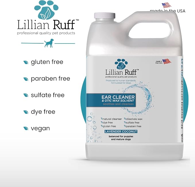 Ear Cleaner & Otic Rinse for Sensitive Ears: Alcohol Free Dog Ear Wash with Alo+H6+F6:K28F6:N29