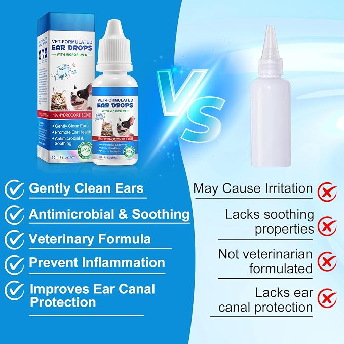Ear Mite Treatment for Dog & Cat, Fast-Acting Itch Relief & Cleaner, 0.75oz | Vet-Recommended Formula with Soothing Aloe Vera, Cleaner on Contact & Soothes Itching, Gentle Ear Cleaning Solution