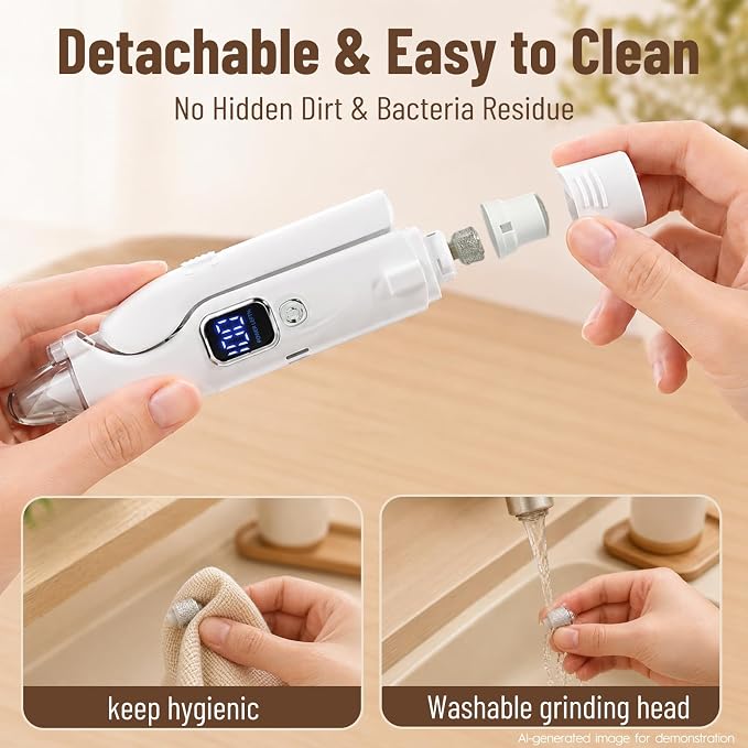 2-in-1 Dog Nail Clippers with LED Light, Rechargeable Pet Nail Grinder for Small Dogs & Cats, 4-Speed Quiet Painless Claw Trimmer with 2026 Upgraded Safety Guard to Avoid Overcutting