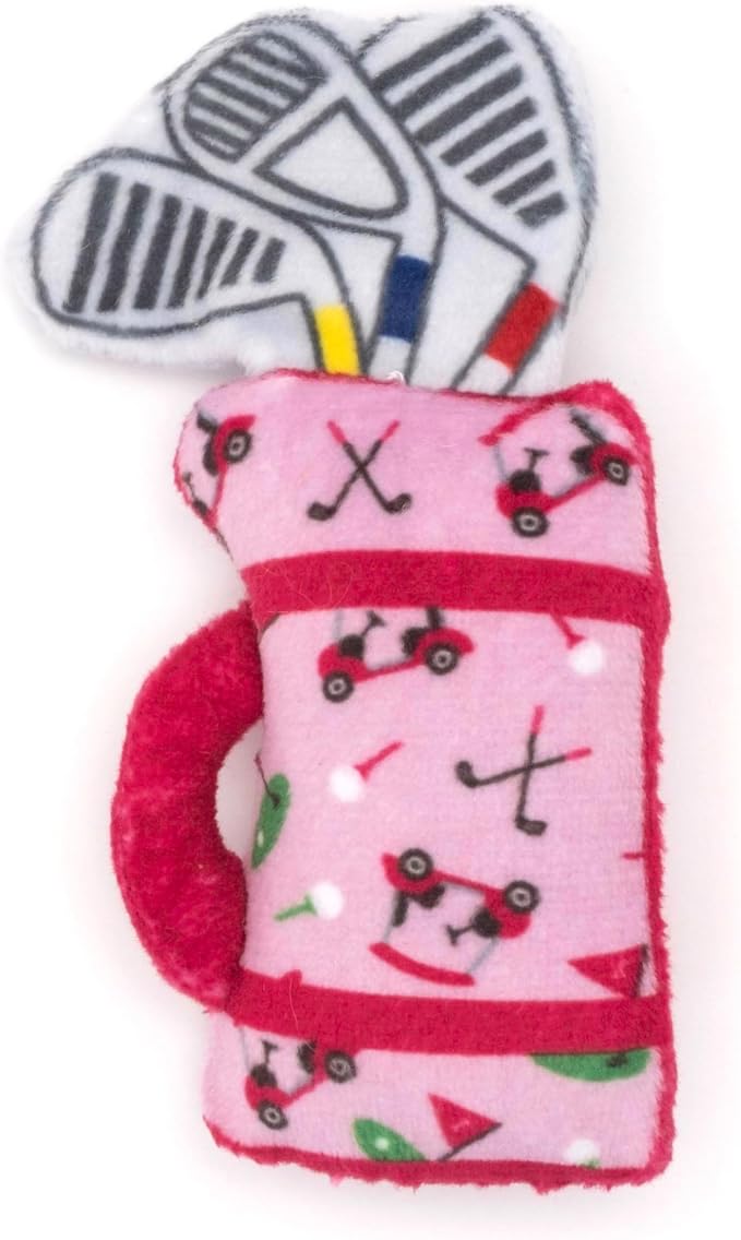 The Worthy Dog Golf Bag Plush Cat Toy with Organic Catnip for Interactive Play, Soft Crinkle Catnip Toy, Safe Non-Toxic Materials - Pink, One Size