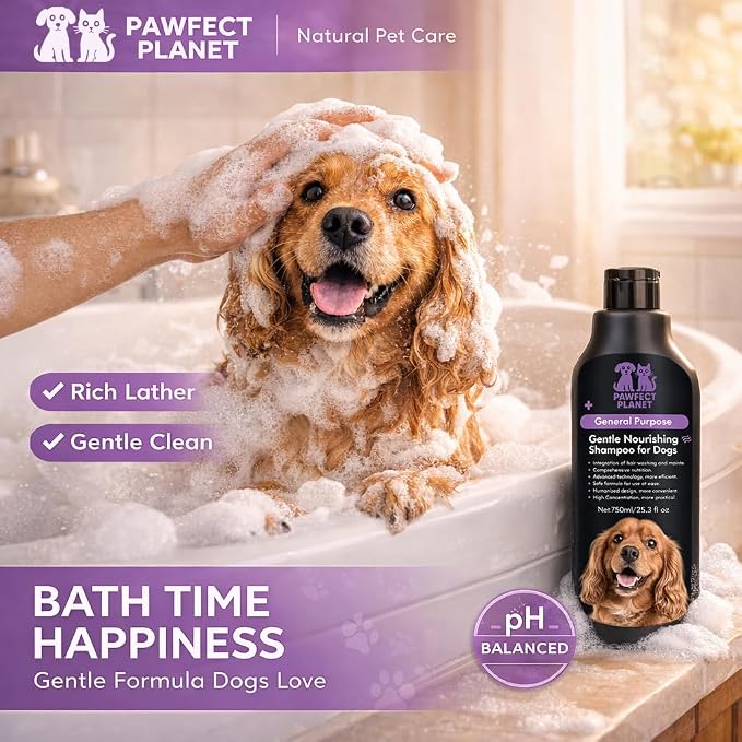 Dog Shampoo Oatmeal Aloe Vera - Gentle Nourishing Formula for Itchy Skin Relief - Natural Puppy Shampoo for Sensitive Skin Allergies - pH Balanced Pet Wash All Breeds 750ml