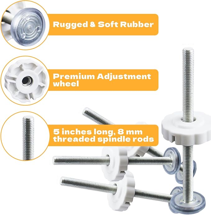 Baby Gate Extender Extension, 4 Pack Baby and Pet Babys Gate Replacement Parts, M8 (8mm) Replacement Bolt Part for Babys and Pet Pressure Mounted Safety-Gates, Extra Long Tension Gates Extender