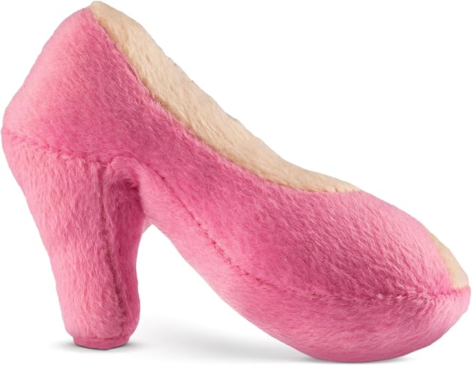 Dog Diggin Designs Pink MuttQueen Plush Dog Toy Shoe | Luxury-Inspired Parody Designer Heel with Squeaker, Soft Plush Fashion Dog Toy – High Heel Essentials