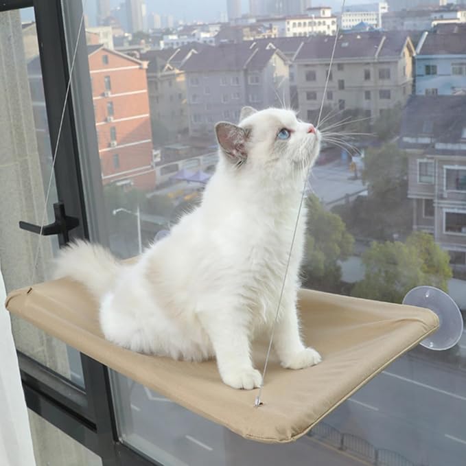 Window Hammock for Cat with Suction Cups Hanging Bed Perch Breathable Cloth Resting Bed Hammock