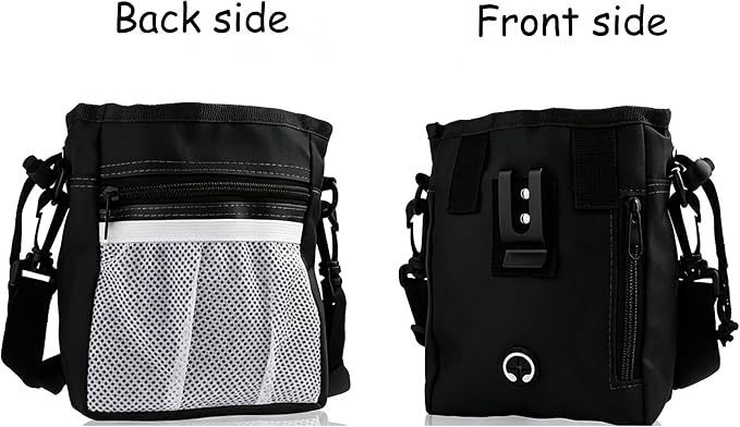 Dog Treat Pouch for Training – Waterproof Dog Training Bag | Dog Training Pouch Quick Drawstring Access, Built-in Poop Bag Dispenser, 4 Ways to Wear – The Ultimate Hands-Free Treat Bag