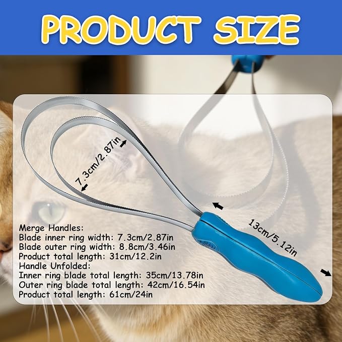 Deshedding Tool Grooming Brush for Horse Dog Cat(Double Loop) | Horse Shedding Tool, Stainless Steel Shedding Blade for Horses & Dogs, Dog Shedding Brush for Double Coat Dogs