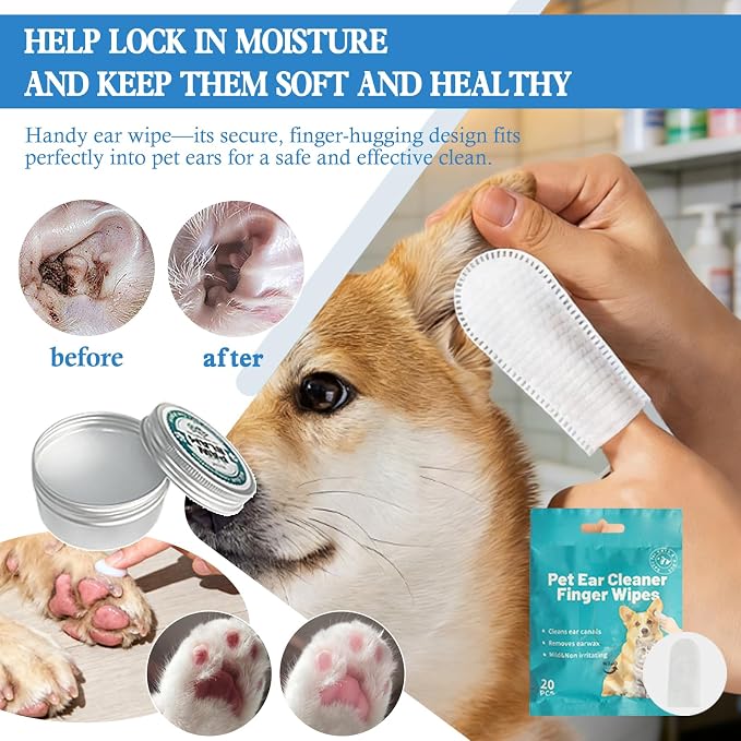 【𝗡𝗲𝘄 𝗳𝗼𝗿 𝟮𝟬𝟮𝟲】9PCS Dog Washing Kit - with Shampoo Brush,Pet Paw Cleaner and Claw Cream,Washing Gloves, Bath Brush,ToothBrushes & Ear Cleaner,Self Cleaning Slicker Brush,Dog Bath Supplies
