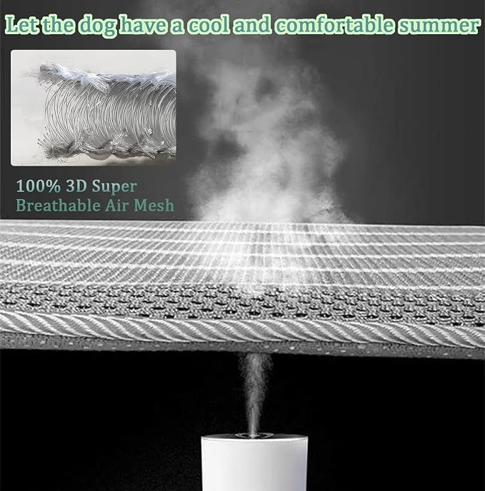 REEZEIVI Breathable 3D Air Mesh Pet Mat,Anti-Slip Bottom,Washable,48×30 | Dog Crate mat / Pet Crate pad,Anti-Slip Bottom,Non-stuffy,Machine Washable