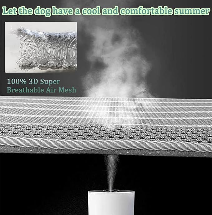 REEZEIVI Breathable 3D Air Mesh Pet Mat,Anti-Slip Bottom,Washable,30X19 | Dog Crate mat / Pet Crate pad,Anti-Slip Bottom,Non-stuffy,Machine Washable