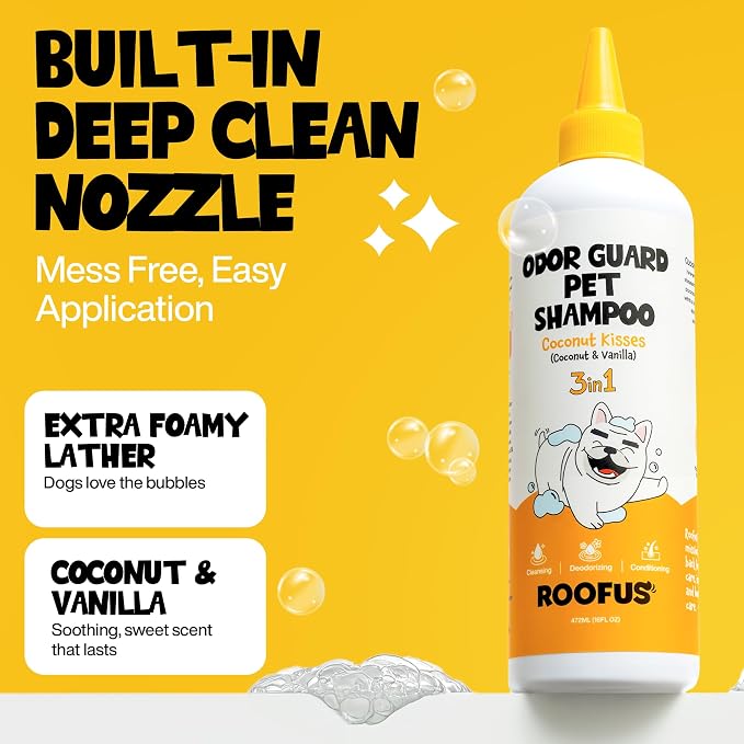 Anti Itch Dog Shampoo & Conditioner, Coconut for Dogs | Probiotic Hypoallergenic Formula - Coconut Kisses Scent - Itchy Skin Relief for Smelly Dogs - 3-in-1 Moisturizing Wash