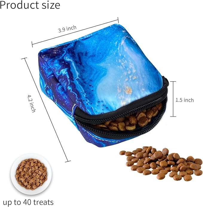2 Pack Dog Treat Pouch,Treat Pouches for Pet Training,Portable Snack Reward Dog Food Dispenser for Traveling or Outdoor Use，Pinkish Blue