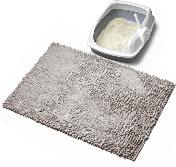 Cat Litter Mat Litter Trapping Mat, 33"x23" Plush Cat Litter Rug Catcher, Easy to Clean, Machine Washable