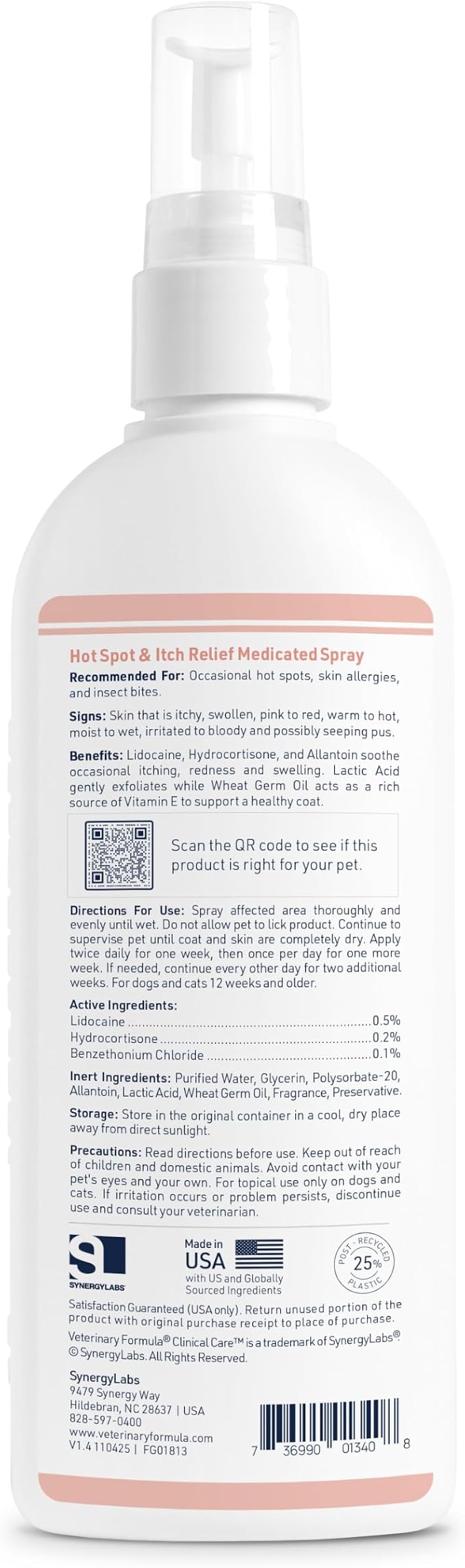 Veterinary Formula Clinical Care Hot Spot & Itch Relief Spray, Dogs & Cats
