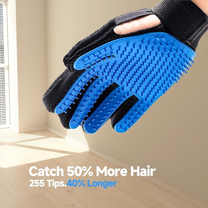 NVNAN Pet Hair Remover Roller and Grooming Glove Set for Dogs & Cats | Reusable roller tackles pet hair on furniture, and clothes, while the grooming glove helps brush dogs and cats