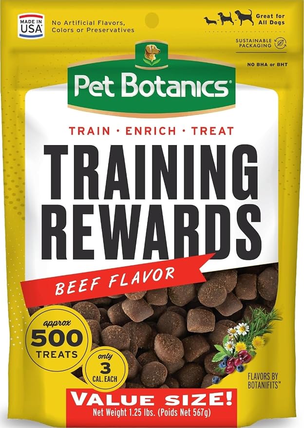 Pet Botanics 20 oz. Pouch Training Reward Soft & Chewy, Beef Flavor, with 500 Treats Per Bag, The Choice of Top Trainers