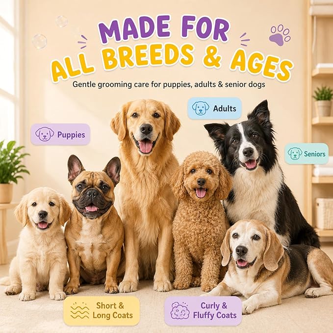 Oatmeal Dog Shampoo and Conditioner for Sensitive Skin with Aloe 32 fl oz | 5 in 1 Puppy Shampoo for Itchy, Sensitive Skin | Cleans, Conditions, Deodorizes & Moisturizes For All Breeds | ALFIE'S CHOICE