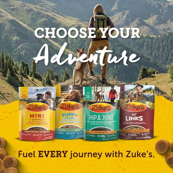 Zuke's Mini Naturals Dog Training Treats, Beef Recipe, 6 oz Pouch | Natural dog treats with real beef, only 2 calories each, soft and chewy bites, in a resealable pouch, made in the USA