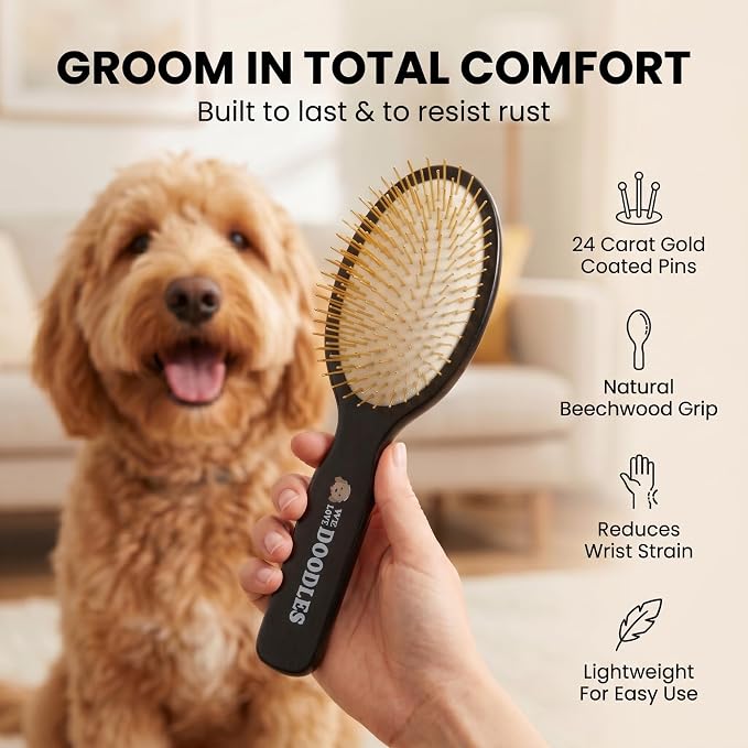 We Love Doodles Pin Brush & Dog Shampoo - Dog Grooming Kit - Remove Mats, Knots, and Tangles