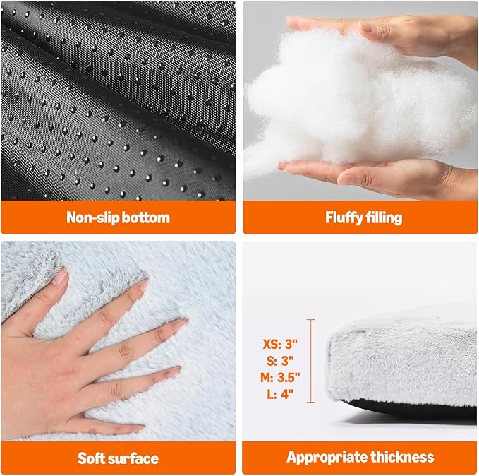 Amazon Basics Small Dog Bed for Crate, Washable Small Dog Mat for Pet Kennel, Anti-Slip, 30x19x3 Inches