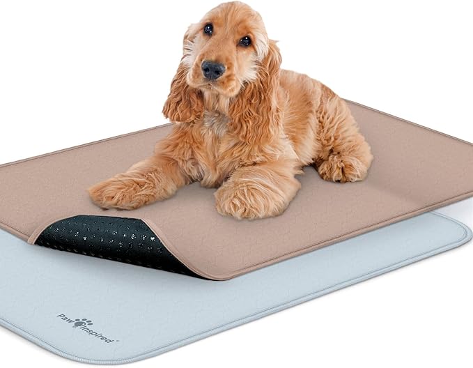Paw Inspired Washable Crate Liners for Dogs, 47x29 Inch, 2 Pack | Fits 48 Inch Kennels, Leakproof, Non-Slip Pee Pads, Reusable Puppy Pads for Potty Training, Whelping, Waterproof Pet Mat