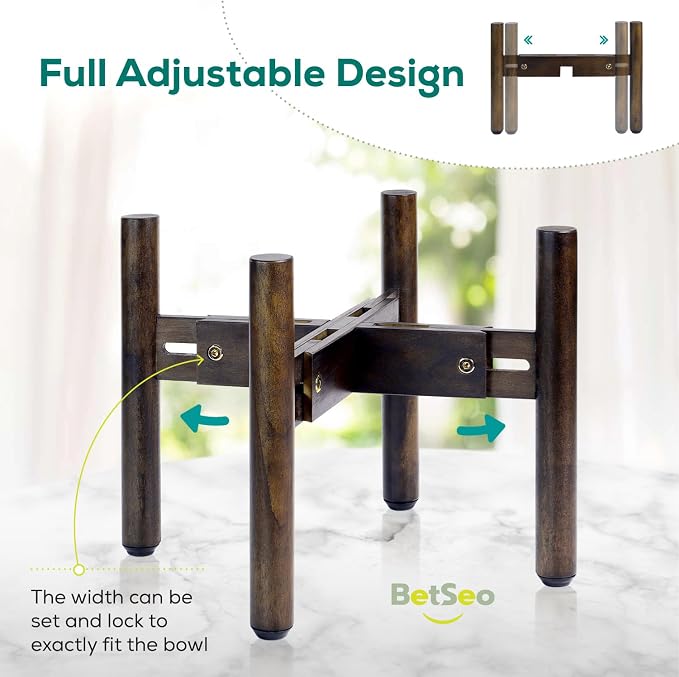 2Pack - Dog Bowl Stand for Water/Food - Adjust with Lock - Dog Water Fountain Holder, Elevates Pet Food and Water Feeder Bowls (Bowl not Included) - 2Pack - (Height 10.3in, Width 8-11.2in)