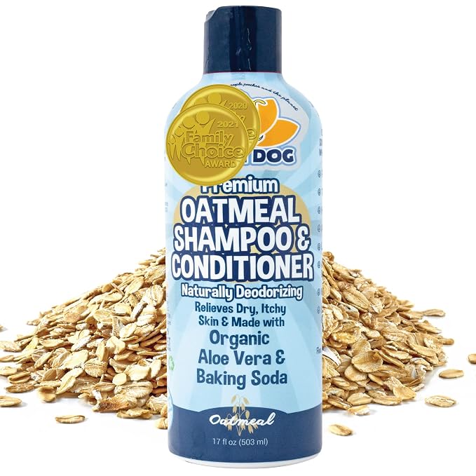 Bodhi Dog Grooming Bundle - Oatmeal Shampoo & Conditioner with Bath Brush for Shower, Showerhead, Sprayer & Bathing - Gentle Care for Long, Short & Curly Hair