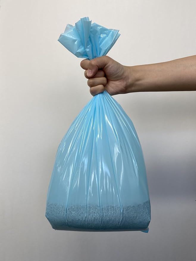 Best Odor-Sealing Cat Poop Bags, BOS for Pet Waste & Kitty Litter - Disposal Bags - Scent & Smell Free (60 bags) [Size: L, Color: Light blue] NOT a litter box liner (Pack of 1)