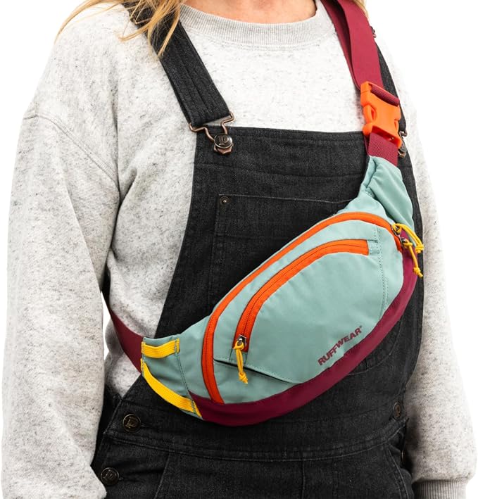 Ruffwear, Home Trail Hip Pack, Dog Walking Fanny Pack, River Rock Green | Crossbody with Adjustable Belt, Treat Pouch, Poop Bag Holder, Phone Pocket, Hands-Free for Training, Hiking, Running, Travel