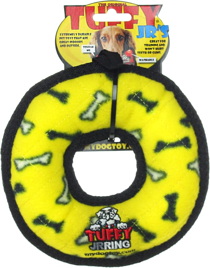 TUFFY® : 2 Pack Ring Dog Toy: Ultra Durable Plush Toy with Multiple Layers & Reinforced Seams, Washable and Floats, Original Construction