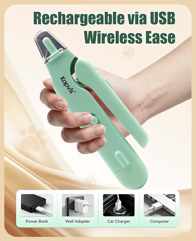 Silent Groom Pro Nail Grinder 2-in-1 Cat Nail Clipper with Light | Also Suitable for Nail Grinding for Small Dogs and Other Small Pets