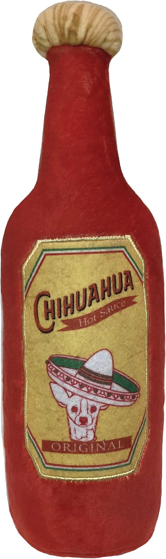 Huxley & Kent for Dogs | Hot Chihuahua Sauce (Large) | Funny Dog Toy | Dog Toy with Squeaker | Dog Gift | Fun, Durable, and Safe | Squeaky Dog Toy