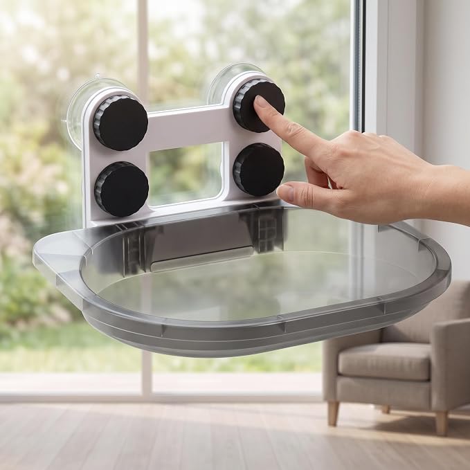 Suction Window Perch for s Window Seat - for Pets | for Lounging, Transparent Gray, Style to 3