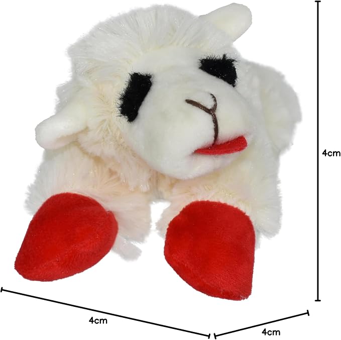Multipet Lamb Chop Dog Plush Toy-Squeaky Toy for All Dogs - Extra Soft Plush - Stuffed Animal Dog Toy for Cuddling & Playing - Cute Pet-Toy (6", Cream) (Pack of 2)