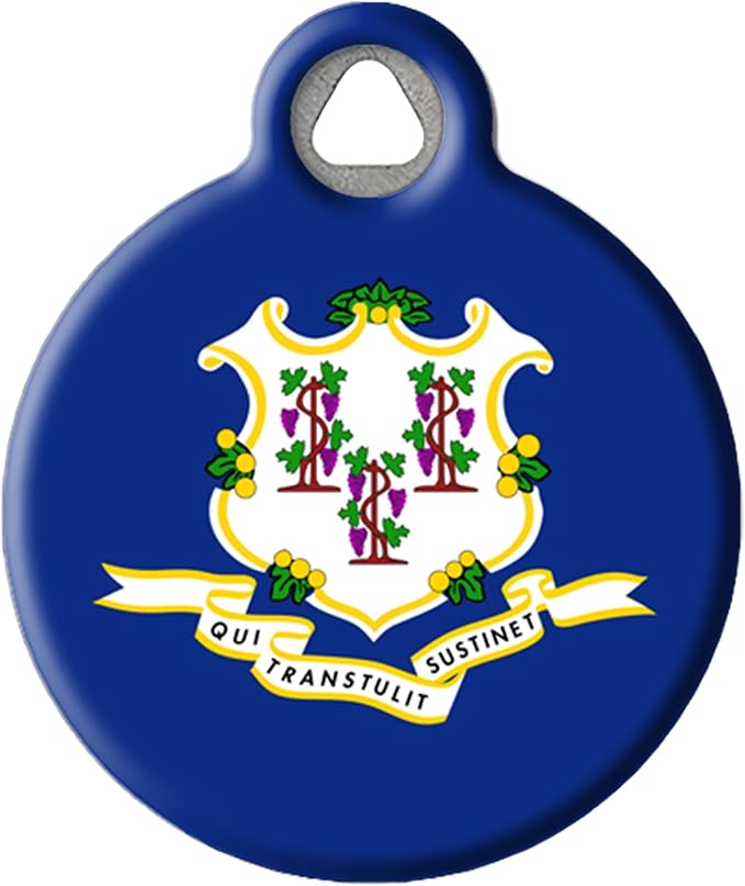 Connecticut State Emblem Pet ID Tag for Dogs and Cats - Dog Tag Art - LARGE SIZE