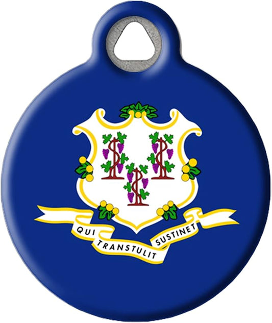Connecticut State Emblem Pet ID Tag for Dogs and Cats - Dog Tag Art - SMALL SIZE