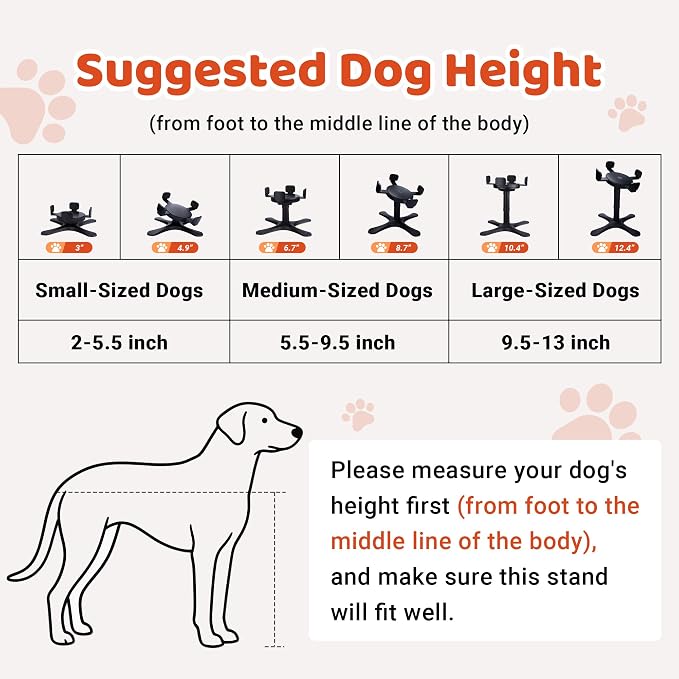 Elevated Adjustable Dog Bowl Feeding Stand, 3 Heights and Tiled Ajudst, Compatible with Moost Feeding Bowls, Great for Medium Large Dogs(2 Pack-C)