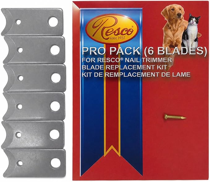 Resco Pro Pack, 6 Blade Replacement Nail Clipper Blades, Fits in All Resco Guillotine Trimmers