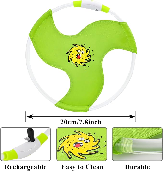 Dog Flying Disc Flyer Dog Toys, Glow in The Dark Nylon Dog Toy with 3 Light Models, Floating Dog Ring Toys for Physical Exercise, Pet Training Throwing Playing