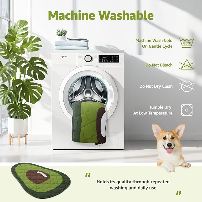 LOOBANI Dog Cooling Mat 28"x40"- Cute Avocado Design Cooling Mat for Dogs (Cool & Warm Side), Waterproof Self-Cooling Mat for Crate, Floor, Car for Small Dogs, Cats, Pet Green 28x40 in