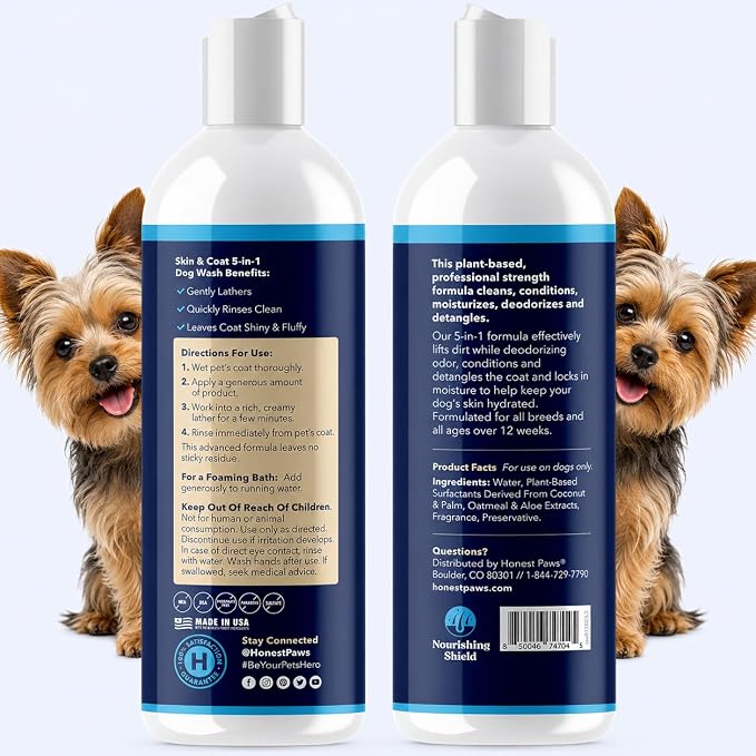 Dog Shampoo and Conditioner, Odor Control, Itchy Skin, Sensitive Skin | Itchy Skin Relief, Oatmeal Shampoo for Dogs, Anti-Itch for Allergies and Itching, Moisturizing Dry Skin, Natural